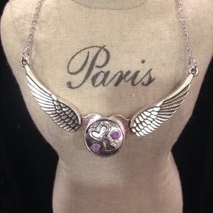 Angel wings with double heart insert